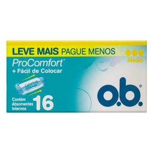Leve Mais Pague Menos Absorvente Interno Ob Médio Procomfort 16Un