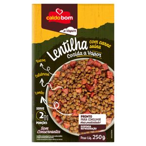 Lentilha Com Carne Cozida A Vapor Caldo Bom 250g