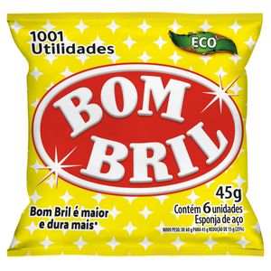 Esponja Aço Eco Bombril 45g 6 Unidades