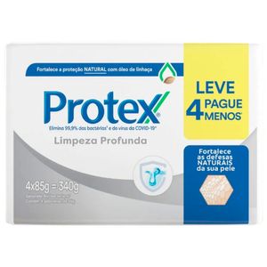 Pack Sabonetes Em Barra Limpeza Profunda Antibacteriano 340g Protex Leve 4 Pague Menos