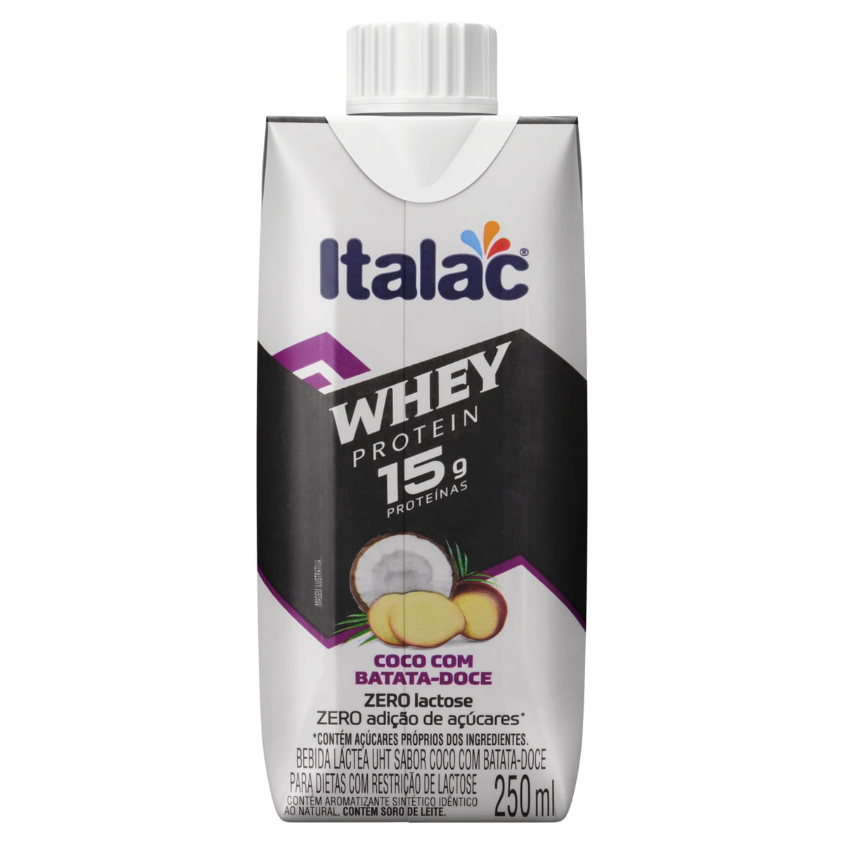 Bebida Láctea Whey Coco E Batata Doce Zero Lactose Italac 250Ml