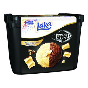 Sorvete Diamante Negro Chocolate E Laka Chocolate Branco Lacta Pote 1,5l
