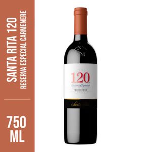 Vinho Tinto Chileno 120 Carménere Santa Rita Garrafa 750Ml