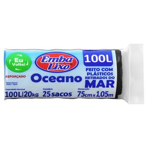 Saco Lixo Oceano Reforcado Embalixo 100L Com 25Un