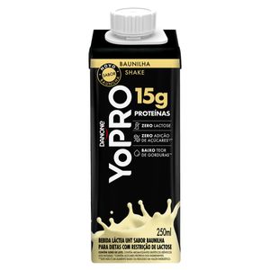 Bebida Láctea UHT Shake Baunilha Zero Lactose Yopro Caixa 250ml