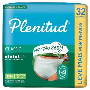Roupa Íntima Plenitud Classic P/M 32Un