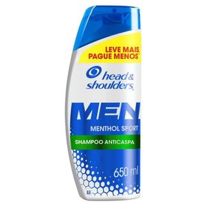 Shampoo Anticaspa Menthol Sport Head Shoulders Men Frasco 650Ml Leve Mais Pague Menos