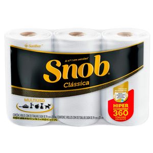 Toalha De Papel Folha Dupla Clássica Snob 3Un