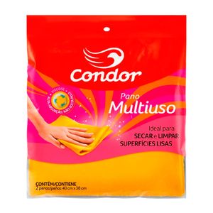 Pano Multiuso De Limpeza Condor Viscose Embalagem 2Un Ref 1679