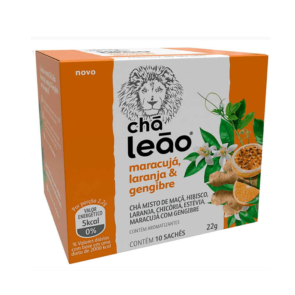 Chás Senses Sabor Laranja E gengibre Chá Leão Caixa Com 10