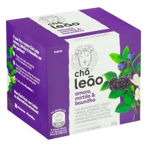 Chá Sabor Amora Mirtilo E Baunilha Leão 22g Caixa Com 10Un