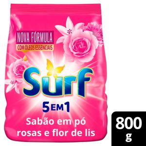 Lava Roupas Pó Rosas E Flor-De-Lis Surf 800g