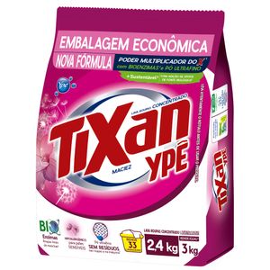 Lava Roupas Em Pó Tixan Ypê Maciez Sachê 2,4kg