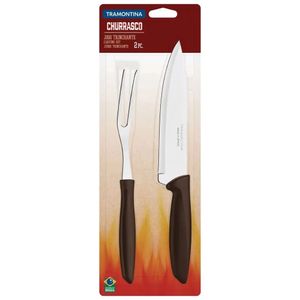 Conjunto Para Churrasco Tramontina Trinchante Plenus Inox Marrom 2 Peças
