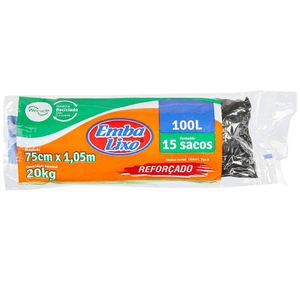 Saco De Lixo Preto Embalixo 100L Com 15 Un