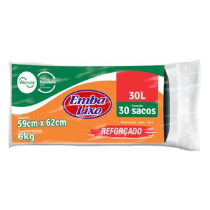 Saco De Lixo Embalixo Preto 30 Litros 30Un