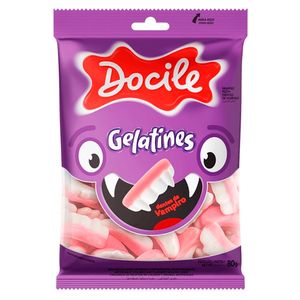 Bala Docile gelatines Dentes De Vampiro Embalagem 80g