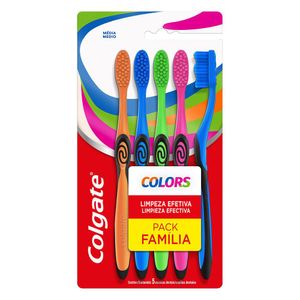 Escova Dental Média Twister Colgate Fresh 5 Unidades