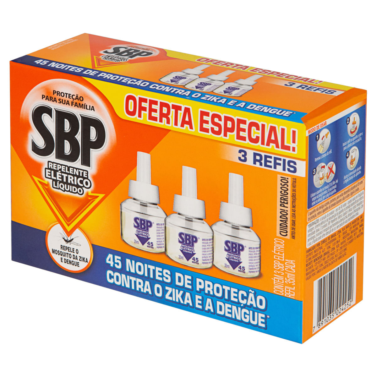 Repelente Elétrico Líquido Sbp 45 Noites 3 Refis Oferta Especial ...