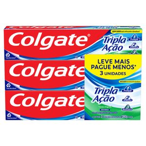 Creme Dental Colgate Tripla Ação 3 Unidades 180g