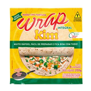 Massa Tipo Tortilha Wrap Integral Kim 200g