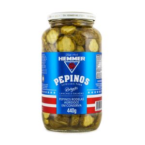 Pepino Em Conserva Hemmer Rodelas Agridoce 440g