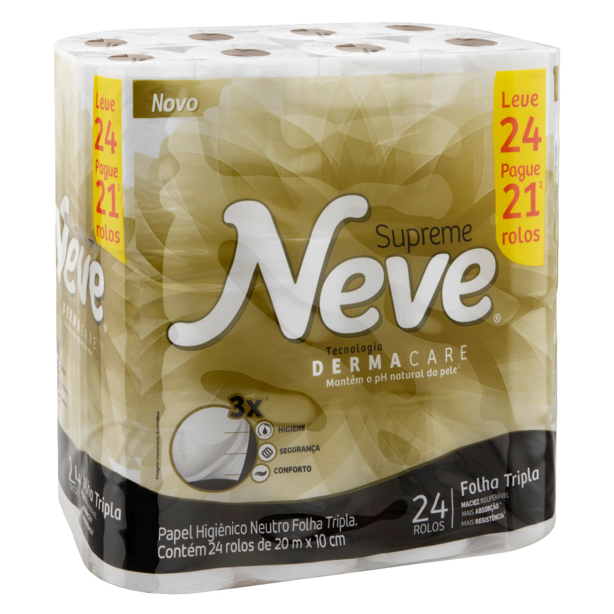 Papel Higiênico Neve Supreme Leve 24 Pague 21 Rolos | Higiene Pessoal ...