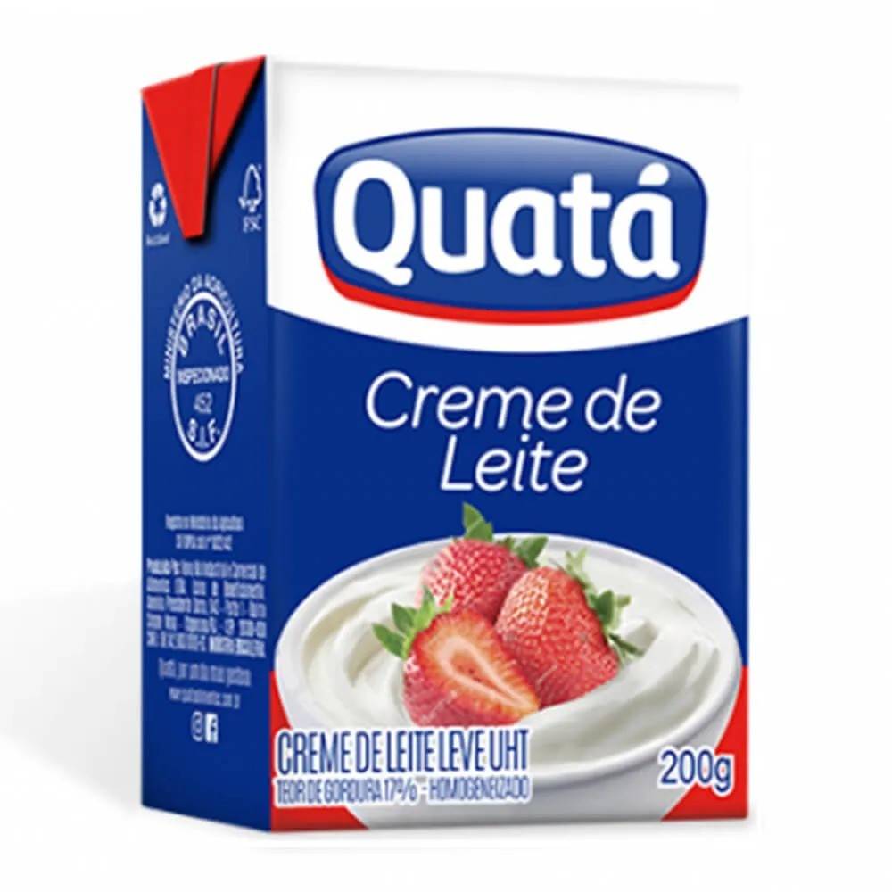 Creme De Leite Quatá Caixa 200g | Preparo Para Sobremesas | Gigavc