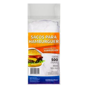 Saco Plástico Para Hamburguer 18X14Cm Extrusa-Pack Com 500Un