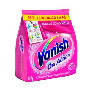 Tira Manchas Em Pó Oxi Action Para Roupas Coloridas Refil Econômico Vanish 400g