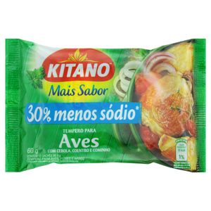 Tempero Pó Para Aves Kitano Mais Sabor Pacote 60G 12 Unidades