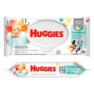 Lenço Umedecido Huggies One & Done - 48 Unidades