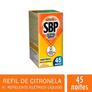 Sbp Repelente Elétrico Líquido 45 Noites Citronela Refil 1 Unidade 35Ml
