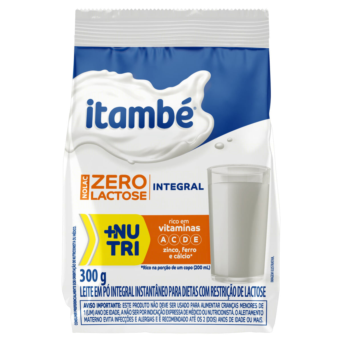 Leite Pó Instantâneo Integral Zero Lactose Nolac Itambé 300G | Leite em ...