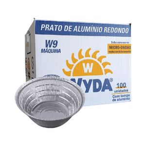 Marmitex Aluminio N9 Fechamento Maquina 1200Ml Wyda Com 100Un