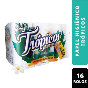 Papel Higiênico Trópicos Neutro 30 Metros Pacote 16 Rolos