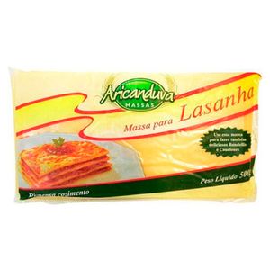 Massa Fresca Para Lasanha Aricanduva Embalagem 500g