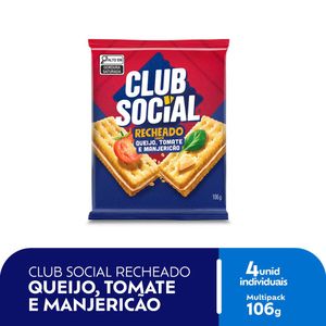 Biscoito Club Social Recheio Queijo/Tomate E Manjericão Pacote 26.5g C/4unid