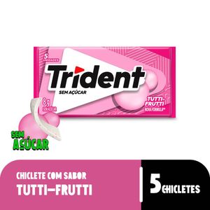 Chiclete Trident Tutti-Frutti S/ Açúcar 8g - Embalagem C/ 5 Unid