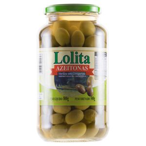 Azeitonas Verdes Com Caroço Lolita Vidro 500g