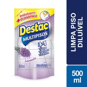 Limpa Piso Multipisos Diluível Destac 500Ml Lavanda E Alfazema Refil Econômico