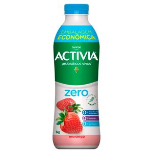 Leite Fermentado Activia Morango Zero Lactose Garrafa 1l Embalagem Econômica