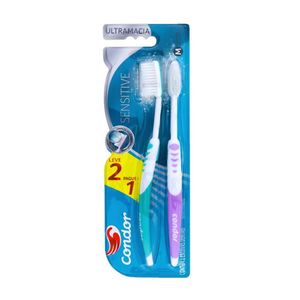 Escova Dental Condor Sensitive Clean Embalagem Leve 2Un Pague 1Un