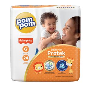 Fralda Infantil Pom Pom Derma Protek g 24 Unidades